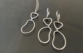 Aretes y dije oro blanco