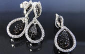 Aretes y dije oro blanco