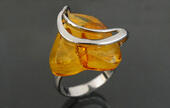 Anillo ámbar plata