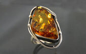 Anillo ámbar plata