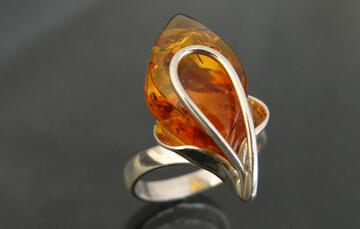 Anillo ámbar plata
